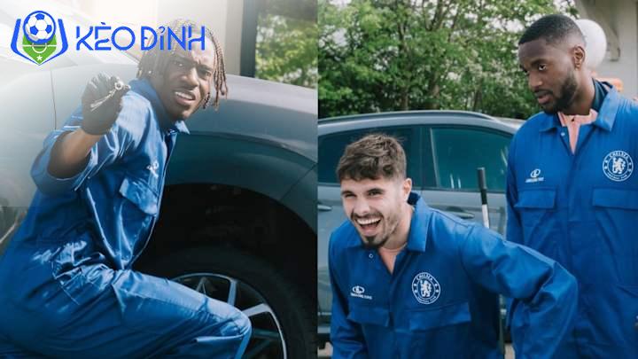 “Cười lăn lộn” với Thử Thách Thay Lốp Xe Hài Hước Của Bộ Ba Chelsea: Ai Mới Là “Vua Lốp”?